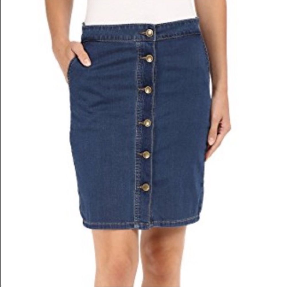 Kut from the Kloth Kristen Denim Pencil Skirt NWT Jean Skirt with Buttons Size 0